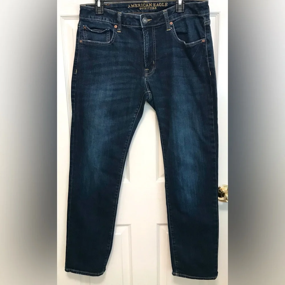 NWT Two Pair American Eagle Slim Straight Jeans 34x32